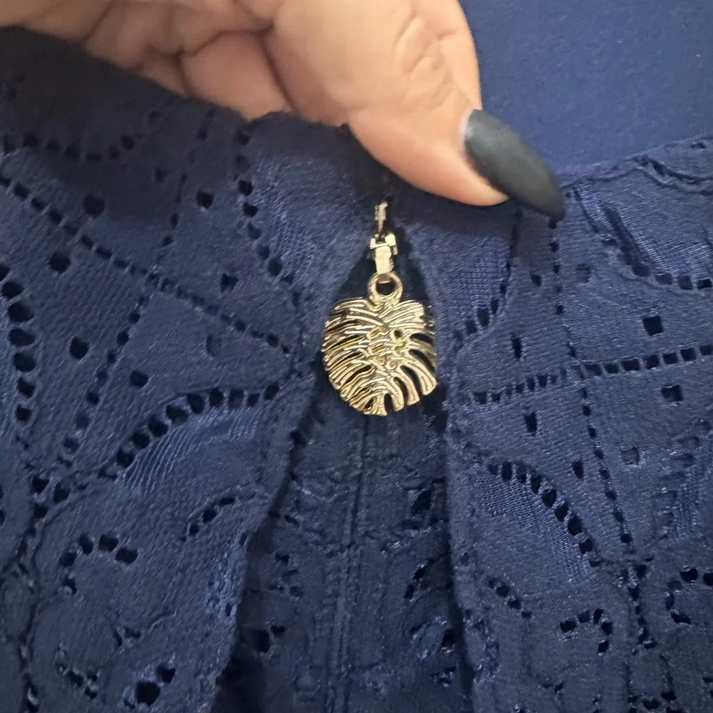 Lilly Pulitzer Midnight Blue Lace Romper - Picture 6 of 9